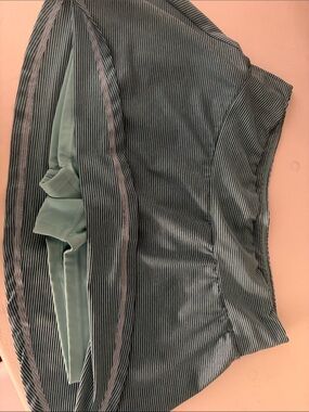 adidas Mint Green Pinstripe Athletic Mini Skirt with Inner Short